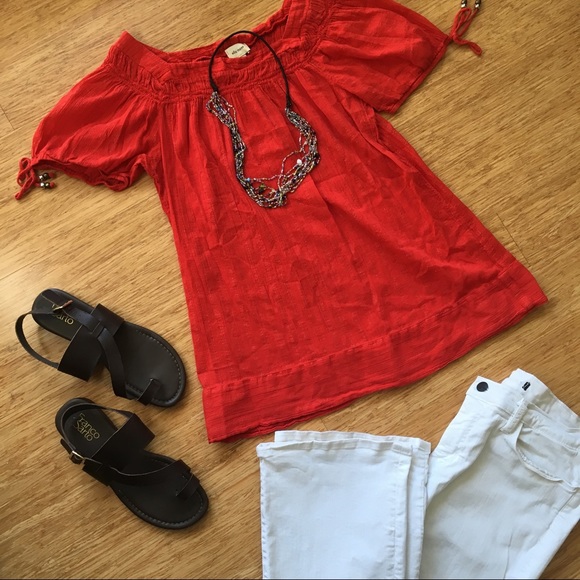 Ella Moss Tops - Ella Moss red peasant blouse size m